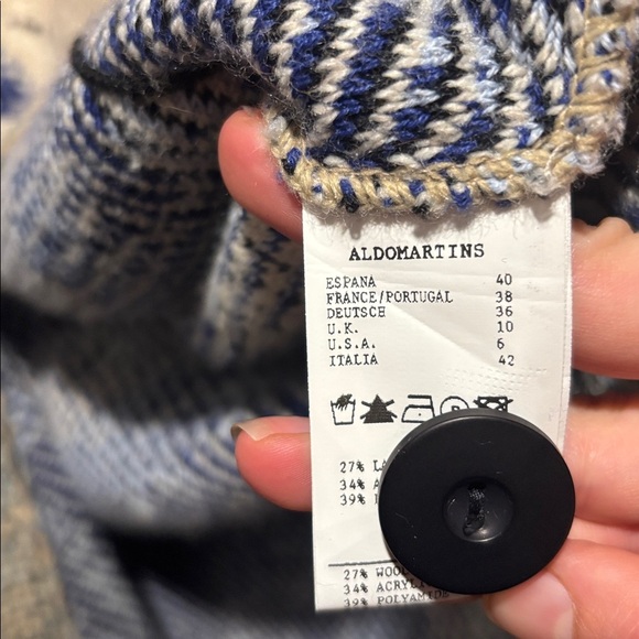 ALDOMARTINS Anthropologie ocean wave funnel neck cardigan sweater - Picture 4 of 7